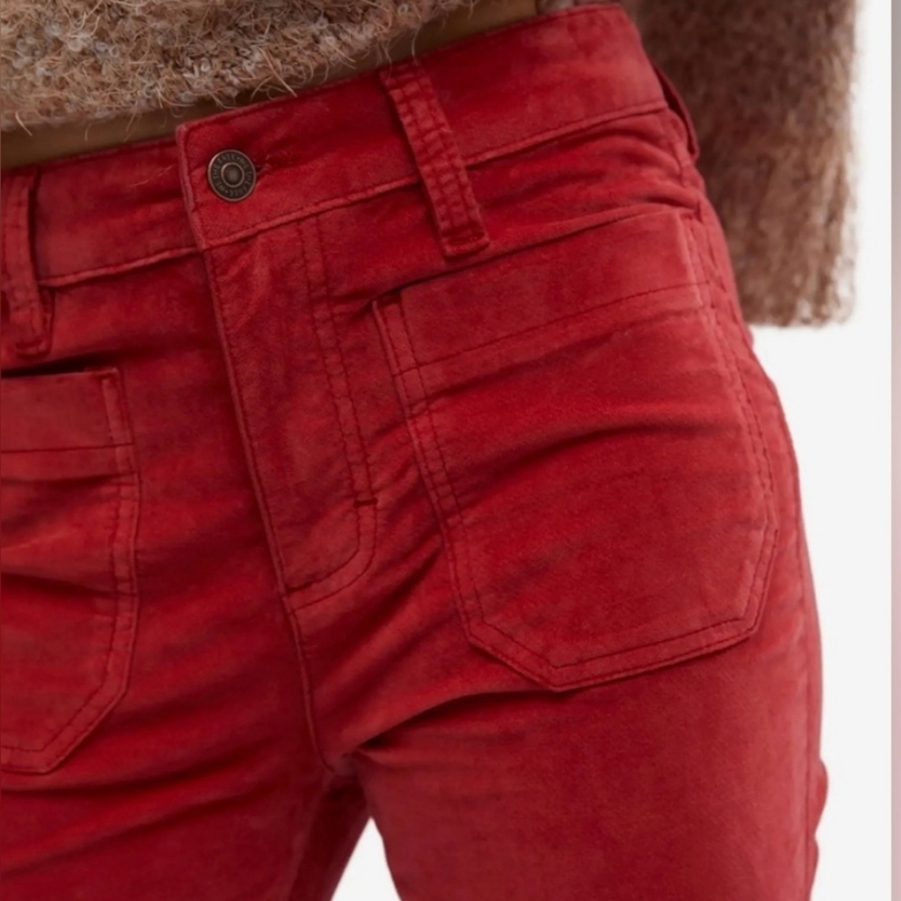NEW FREE PEOPLE | $88 High Time Velvet Kick Flare Pants - Picture 4 of 7